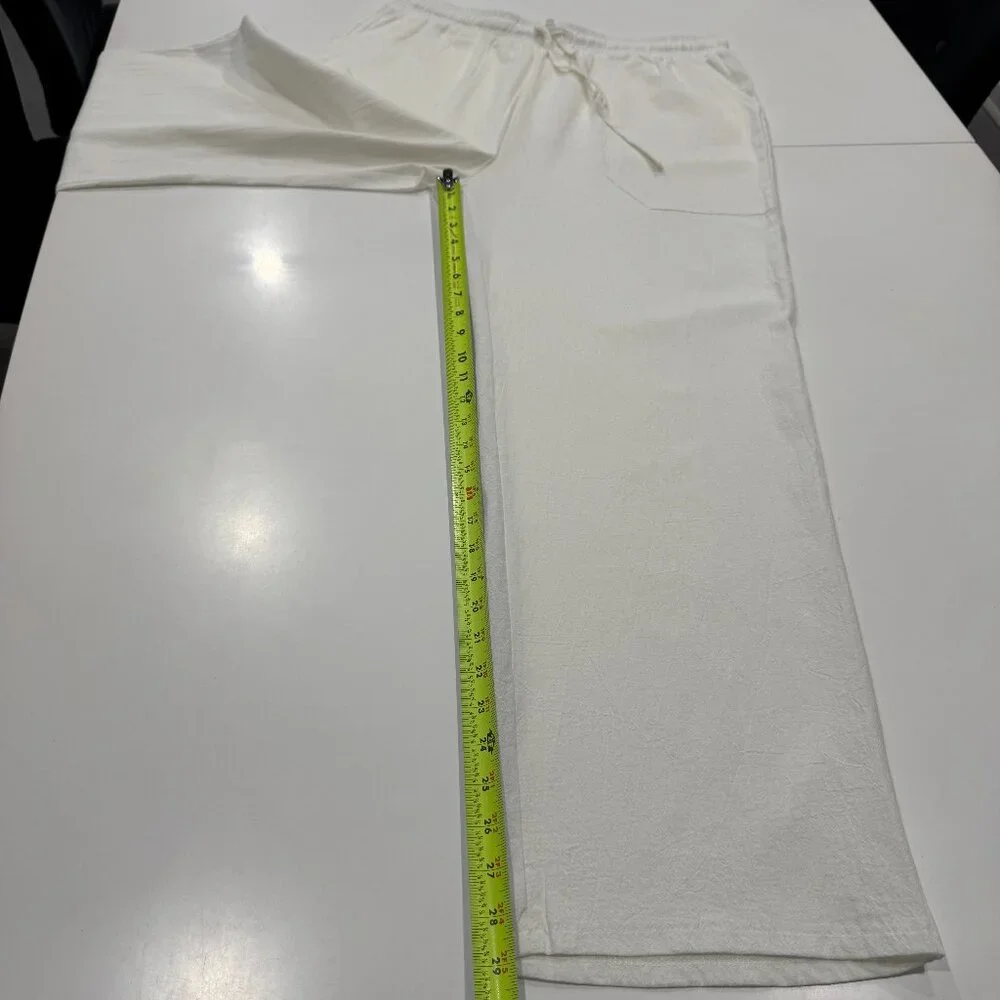 Men's Cotton and Linen Pants NEW, Size 3XL but measurements as L-XL